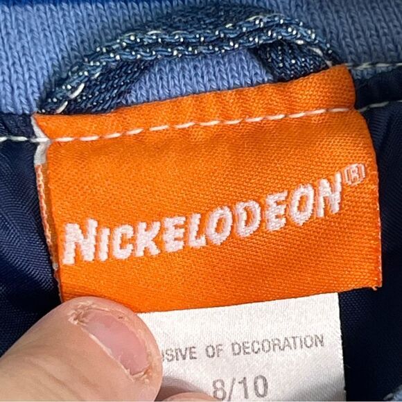 Nickelodeon SpongeBob youth size 8/10 denim graphic zip up jacket - Picture 6 of 8